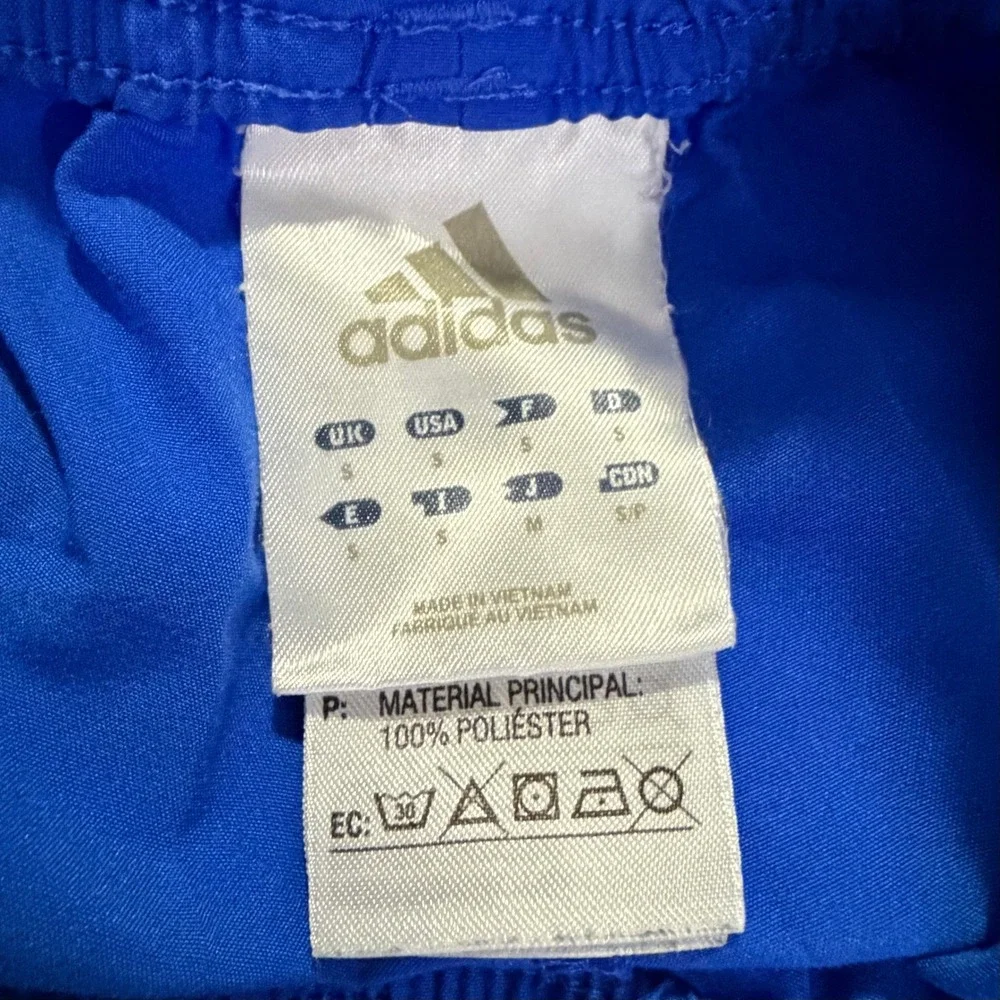 Adidas Mens Royal Blue Athletic Shorts Grey Side Panel AY8771 Size Small